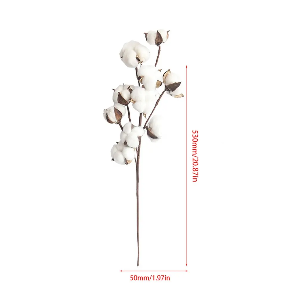 

Simulation Flower 10 Natural Cotton Branches Manufacturers Home Decoration Wedding Bouquets Plant Flower Wall Fake Flowers