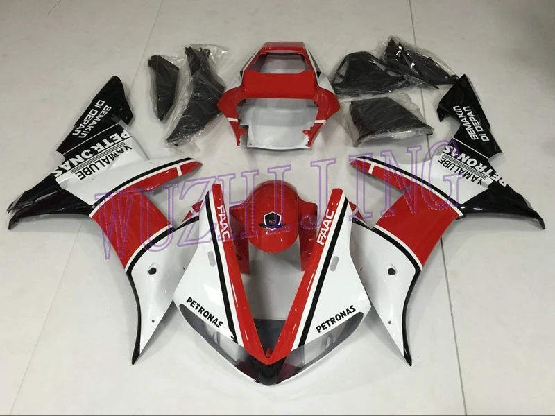 Пластиковые обтекатели YZF R1 2002 Abs обтекатель YZFR1 02 белый красный черный корпус комплекты для Yamaha YZFR1 2002-2003