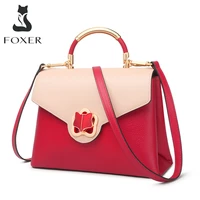 foxer lady middle totes crossbody shoulder bags for women fall winter handbag fashion top handle purse large capacity woman bag