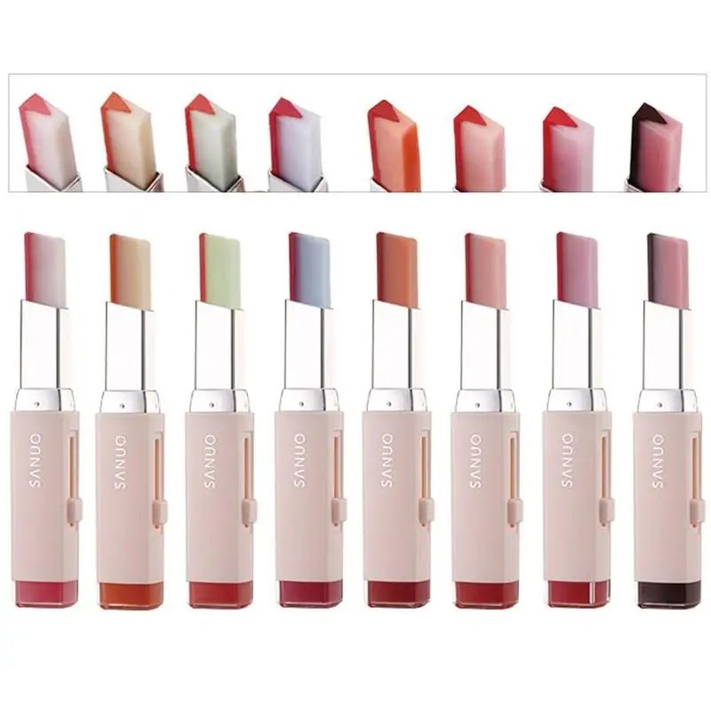 Новый V-образный режущий двухцветный ТИНТ губная помада градиентный цвет бальзам