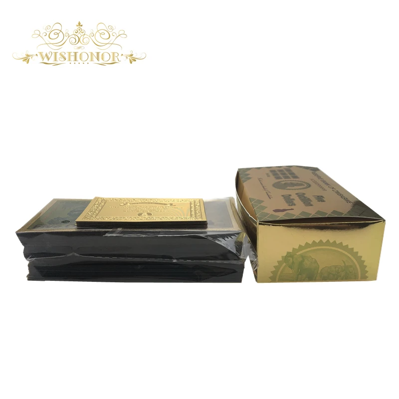 100 шт./кор. Зимбабве банкноты пятью восемь долларов в 24 каратным золотом