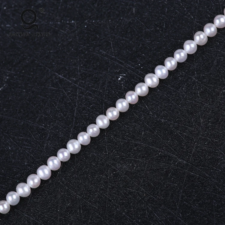 

AA 3-4mm Loose Round Freshwater Pearl Strings For Decorating