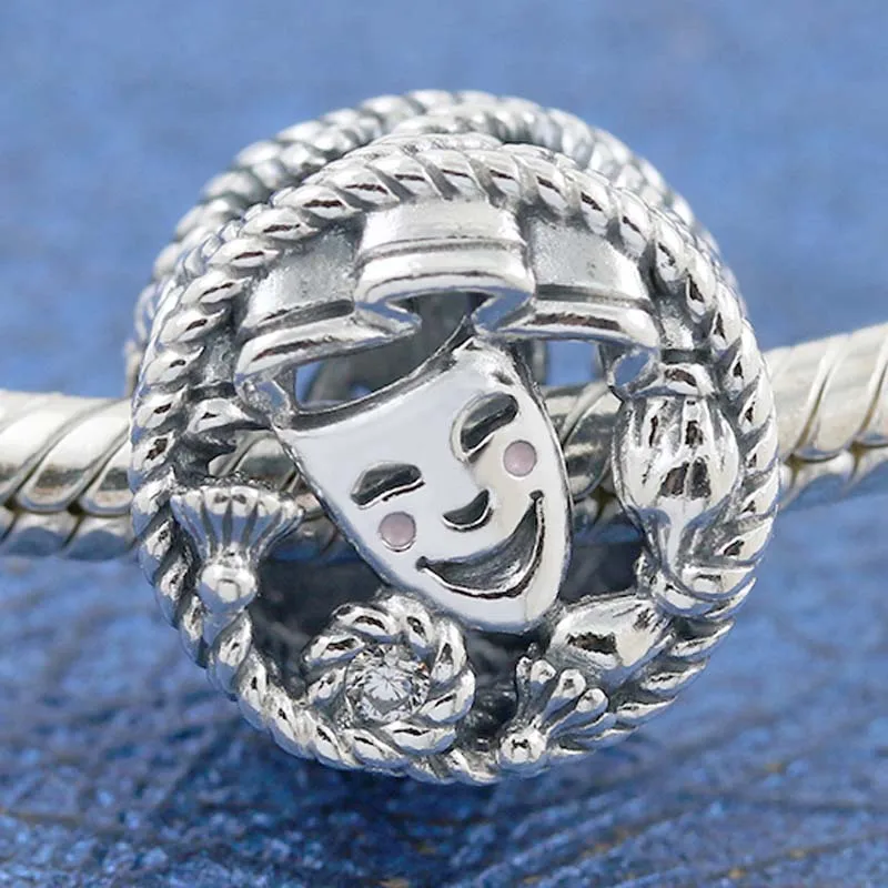 

Original Openwork Comedy & Tragedy Drama Masks Beads Fit 925 Sterling Silver Bead Charm Europe Bracelet DIY Jewelry
