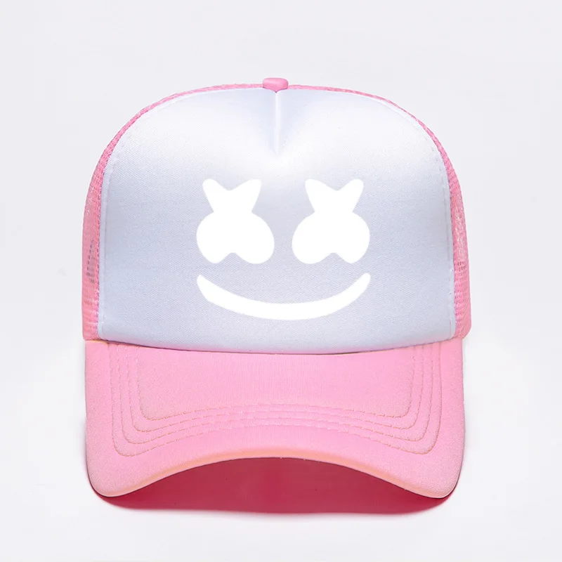 Хлопковые сахарные шляпы Marshmello с принтом лица смешной улыбающийся Dj лето осень бейсбольная шляпа папа женщины Кепка мужчины casquette