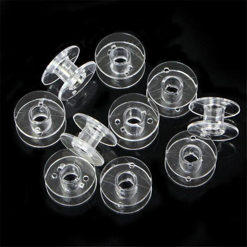 10pcs Thread Bobbin Transparent Plastic Empty Coils For Brother Sewing Machine Spool Craft Storage Holder Needlework Supplies