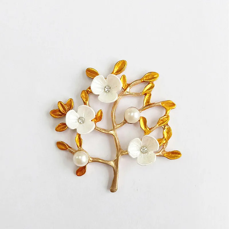 

10 шт. 51*51 мм модный металлический сплав имитация жемчуга ветки цветов соединители Шарм DIY Ювелирные изделия Аксессуары