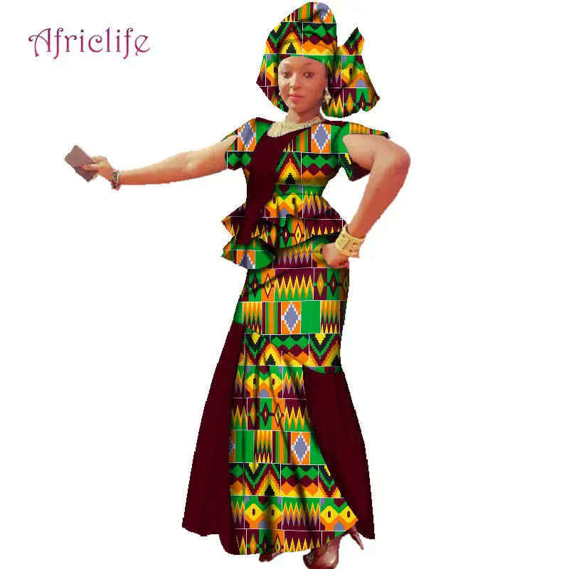 Женский комплект из 3 предметов с юбкой и топом женское платье Дашики Африканским