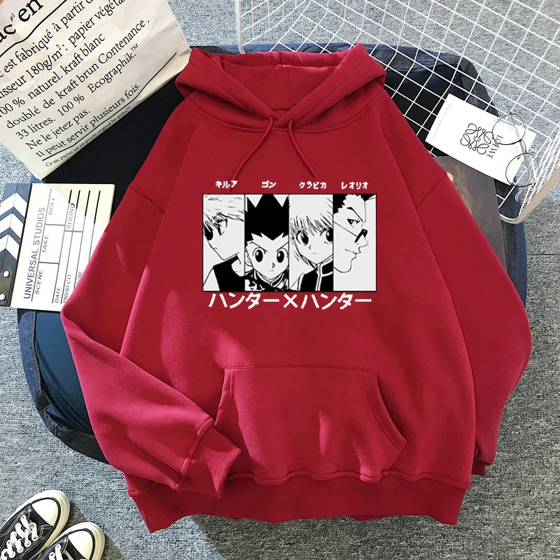Японские Аниме толстовки Hunter X Мужские Женские пуловеры свитшоты Killua Zoldyck Hisoka 90-х