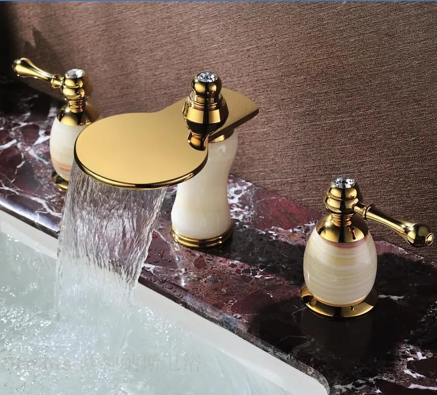 Европейские антикварные мраморные двойные водопад с тремя отверстиями