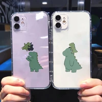 cartoon dinosaur phone case for iphone 13 12 11 8 7 plus mini x xs xr pro max transparent soft