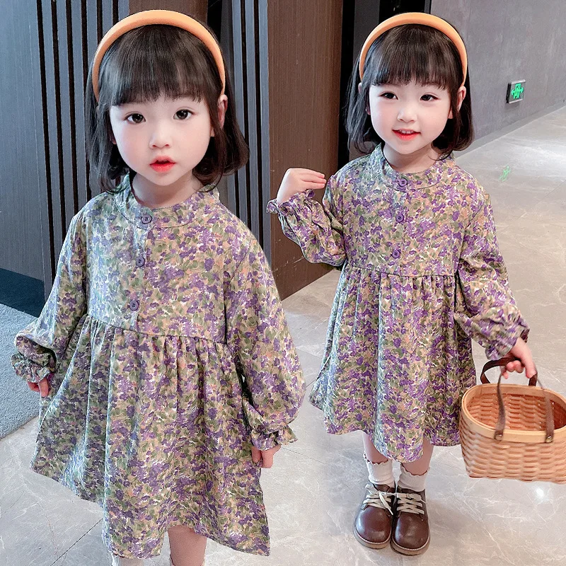 

Girl Dress Kids Baby Clothes 2021 Beautiful Spring Autumn Outwear Party Princess Uniform Dresses Cotton Children Clothing Vestid