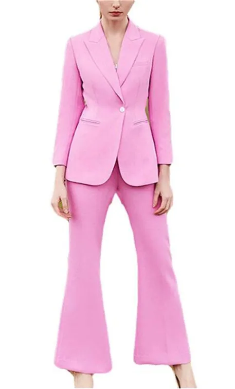 Pink WOmen Blazer Suit for Business Pantsuits Office Formal Party Ladies Work Wear Blazer Outfit Pantsuit Custom Made