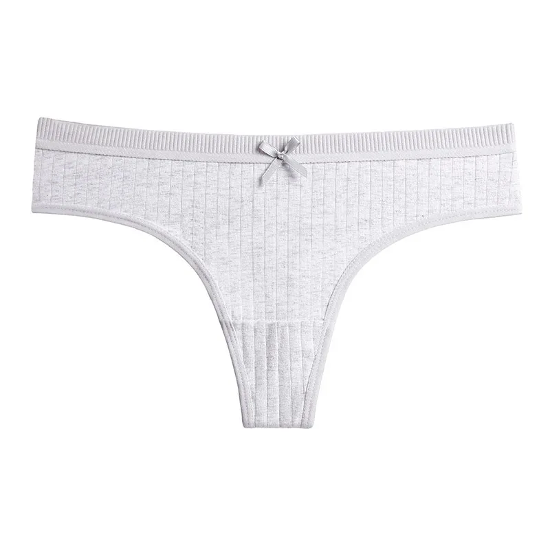 

Pure Cotton Thong Women Antibacterial European and American XL Sexy Seamless Bowknot Fitness Underwear Low Waist Women