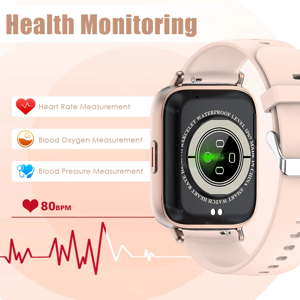 Cena EIGIIS Inteligentny Zegarek Kobiety 1.69 Cal Fitness Tracker Pulsometr Tlen Krwi Męska Sport Smartwatch Dla Xiaomi Android Ios