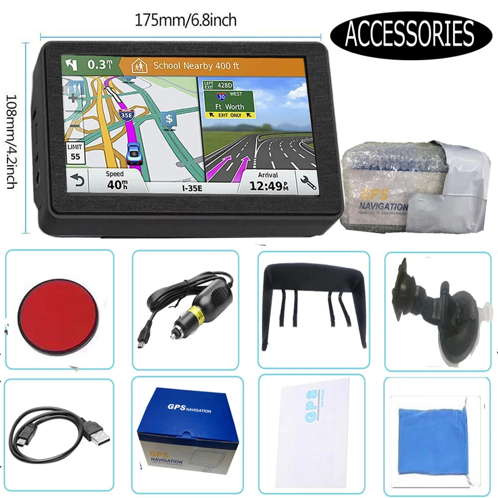 7 inch capacitive car GPS HD navigation 8GB 256M Bluetooth in FM 2019 Europe maps or Russia Navitel map browsers Sat nav Truck | Автомобили