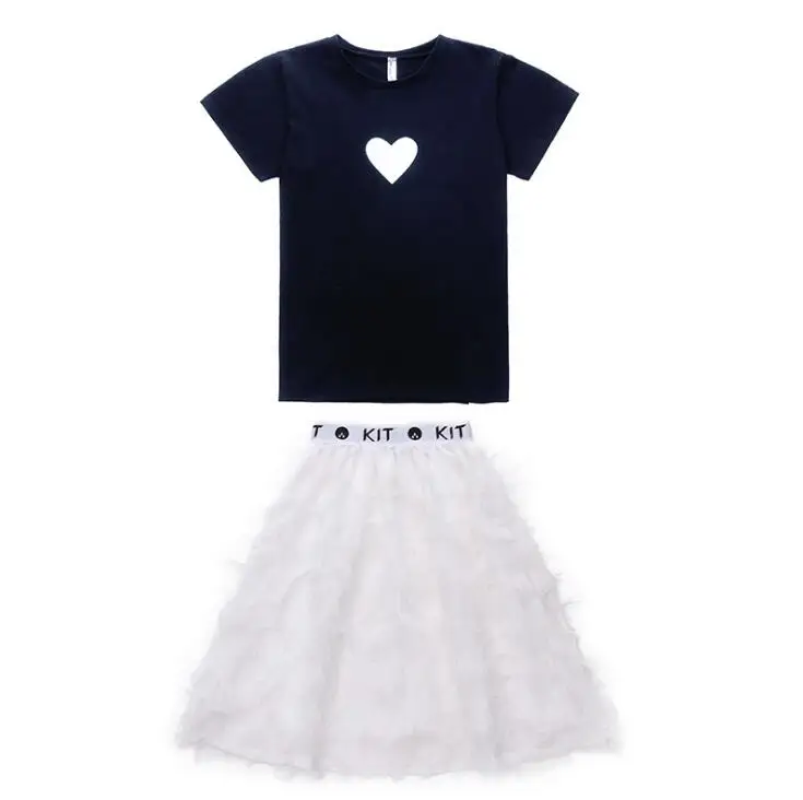 Летний костюм для девочек комплект детской одежды подростков повседневный 6 8 12