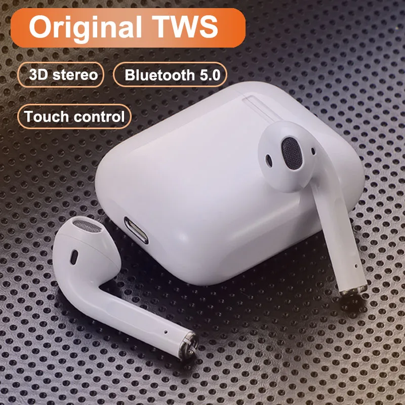 Auriculares TWS i12 inalámbricos por Bluetooth, auriculares estéreo con caja de carga iPhone y