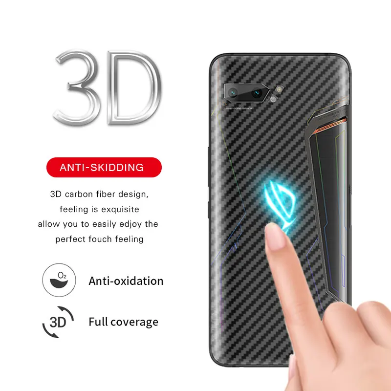 For rog phone 2 Для Asus Rog Phone II 2 ZS660KL углеродное волокно задняя наклейка с защитой экрана пленка полное покрытие для Asus Rog Phone2 - Цвет: For rog phone 2