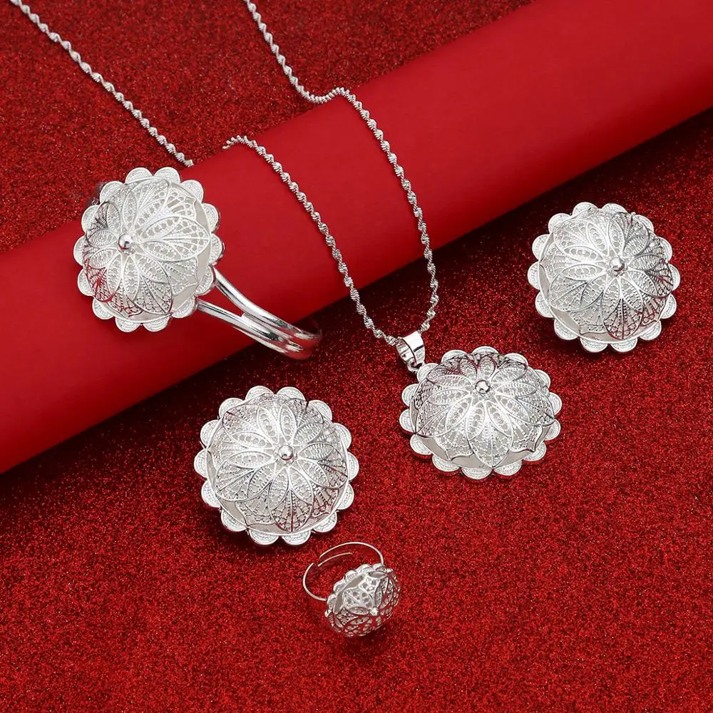 Женский комплект ювелирных украшений в виде эфиопского цветка | Украшения и