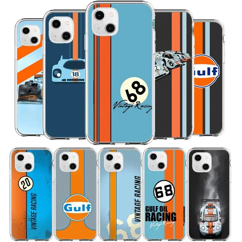 

Gulf Racing car Brand Phone Case for iphone 11 12 13 pro max 6s 7 8plus xr xs mini founds clear cover