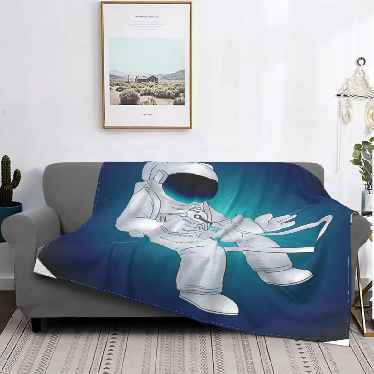 

Manta de astronauta en el océano, colcha a cuadros para cama, toalla de playa, manta de Picnic, textil de lujo para el hogar