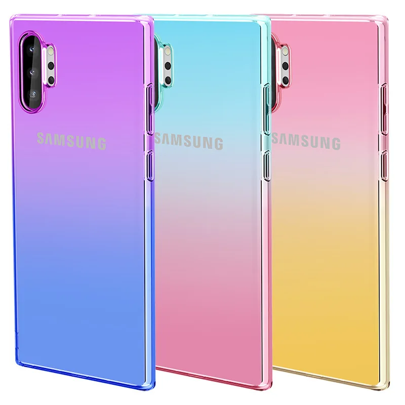 Градиентный Мягкий ТПУ чехол для телефона galaxy samsung Note 8 9 10 plus S9 S8 S10 5G lite S10E A10E