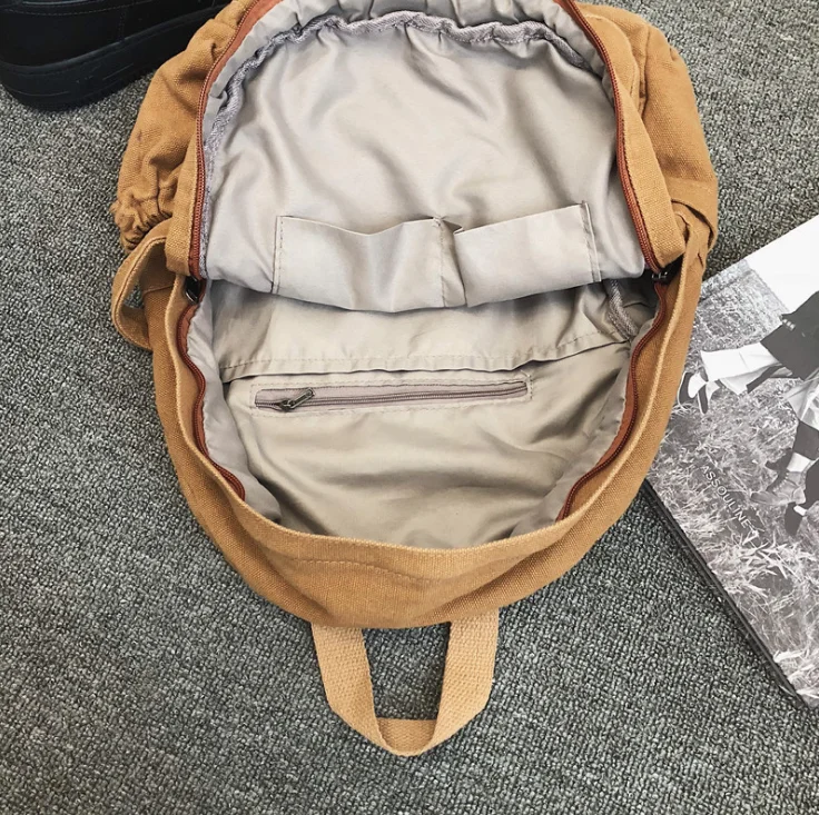 

Fashionable canvas bag Retro men's college backpack women's wash rucksack