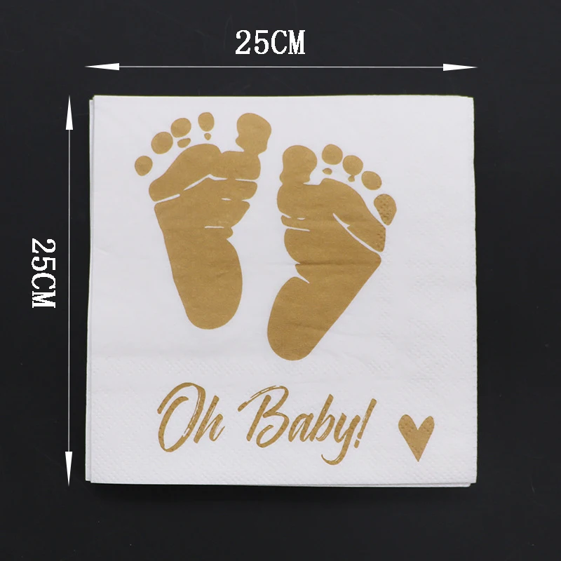 Вечерние Детские душевые салфетки 20 листов/упаковка золотые ножки праздничные