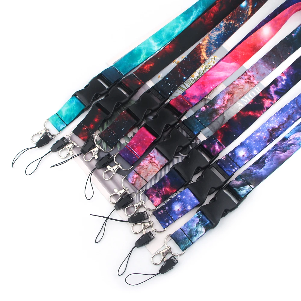 

K2773 Wholesale 20pcs/lot Lanyard Art Print Lanyard for Keys Starry Sky Phone Whistle Neck Strap ID Badge Holder Unisex Lanyard