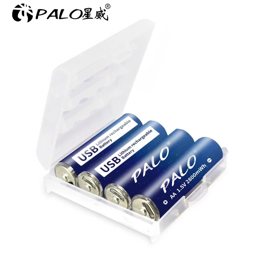 Литий-ионный аккумулятор PALO 1 5 в AA емкость 100% МВт/ч литий-полимерный USB