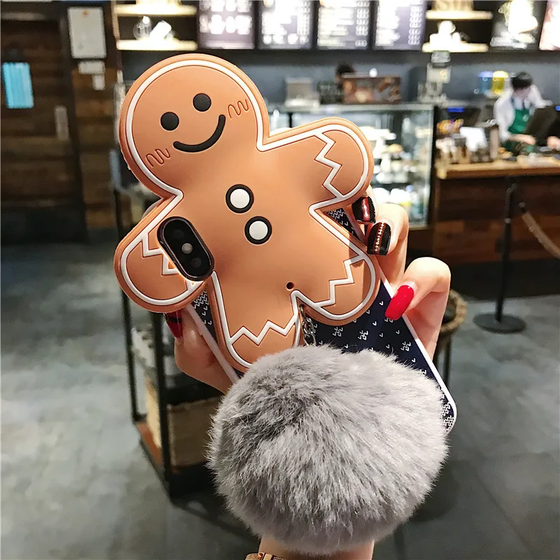 Чехол с рождественским мультяшным оленем для iphone XR XS Max X 5 5S SE милый плюшевый