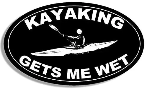 

Американская виниловая Черная Овальная наклейка для каякинга (забавная байдарка-Байкер из яка)