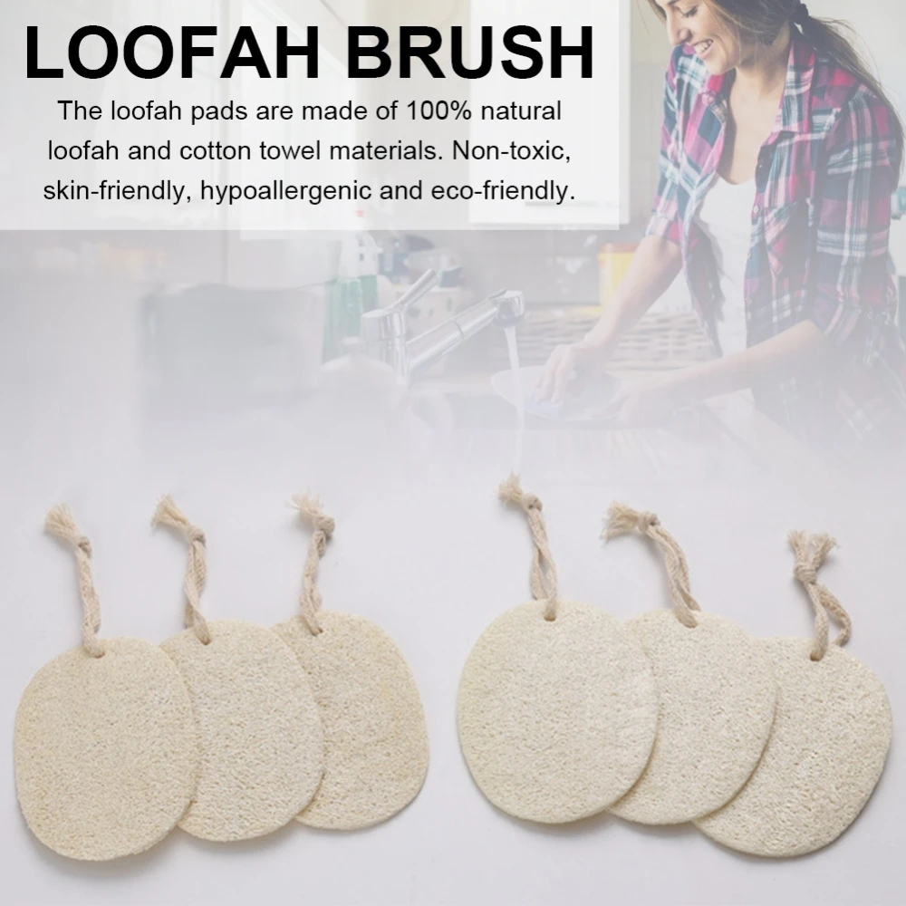 6 шт. кухонные антижировые чистящие салфетки для мытья посуды из натуральной люфы