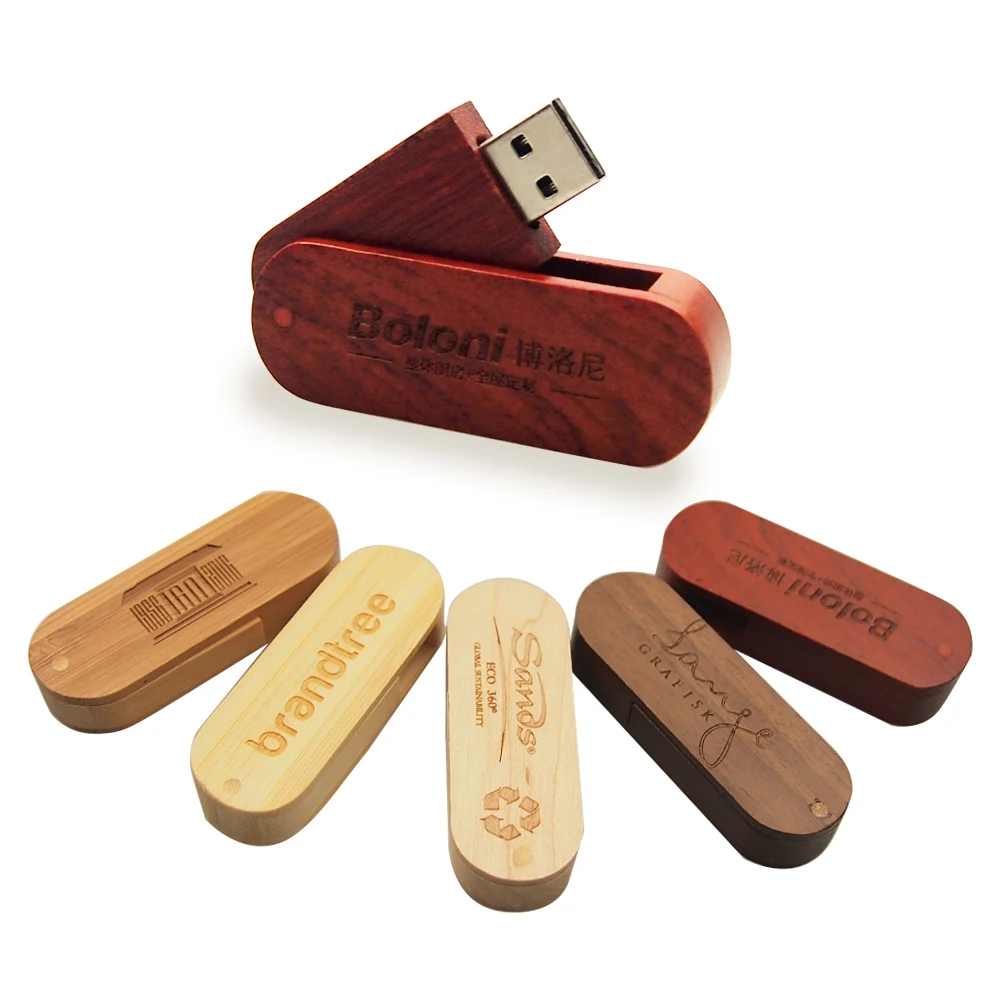 Деревянная USB флешка + коробка Флешка 8 ГБ 16 32 64 Гб 128 МБ Usb U диск ручка для