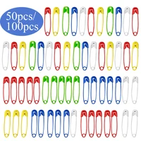 miisie 50100pcs multicolor metal safety pins stainless steel large safety pin small brooch apparel accessories diy sewing tools