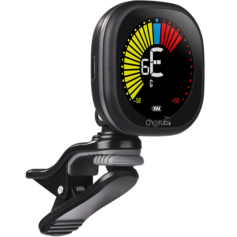 Тюнер для гитары Cherub WST-670 вращающийся перезаряжаемый тюнер с зажимом ЖК-дисплей