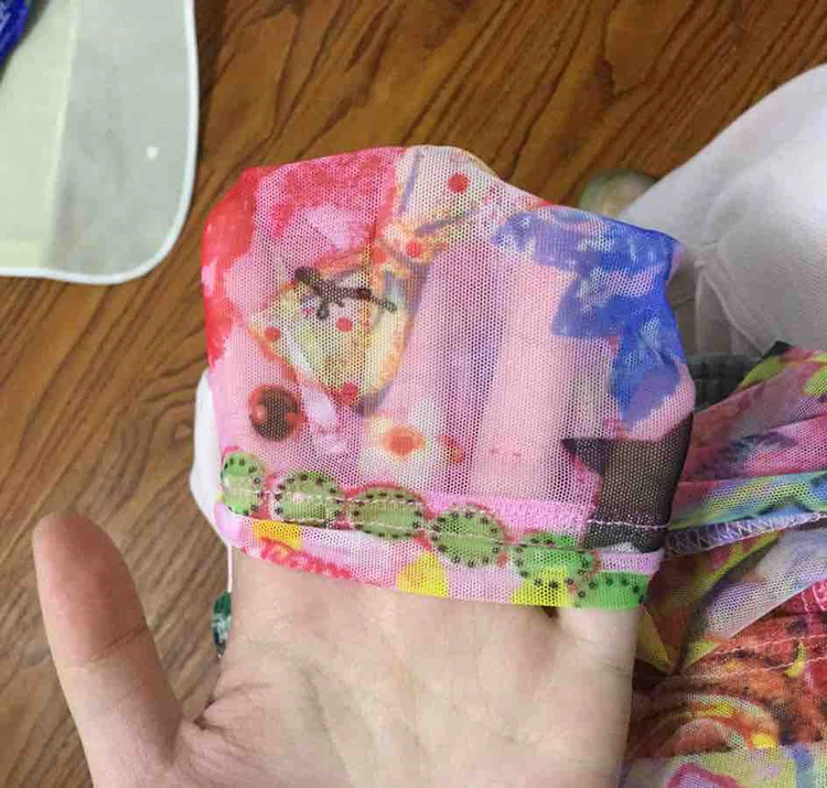 

Women Base Shirt Summer Sweet Style Kawaii Cartoon Printed Mesh Short T Shirts Women Tops Fashion Elastic Women T-Shirts SL589