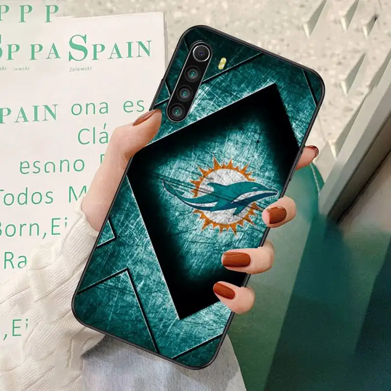 

Miami Dolphins Black TPU Phone Case For Redmi 7 8 9 A K20 30 Pro Note 8 9 Pro 9s