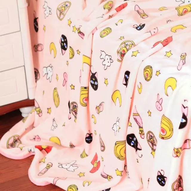200x200cm For Adult Мультфильм Сейлор Мун Луна Кошка мягкое воздушное одеяло коврик наволочка розовый творческий для детей ребенок девочки косплей подарок - Цвет: 200x200cm For Adult