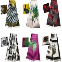 african fabric organza silk pattern satin silk fabric high quality printed satin fabric wax for party dress 33 yardslot