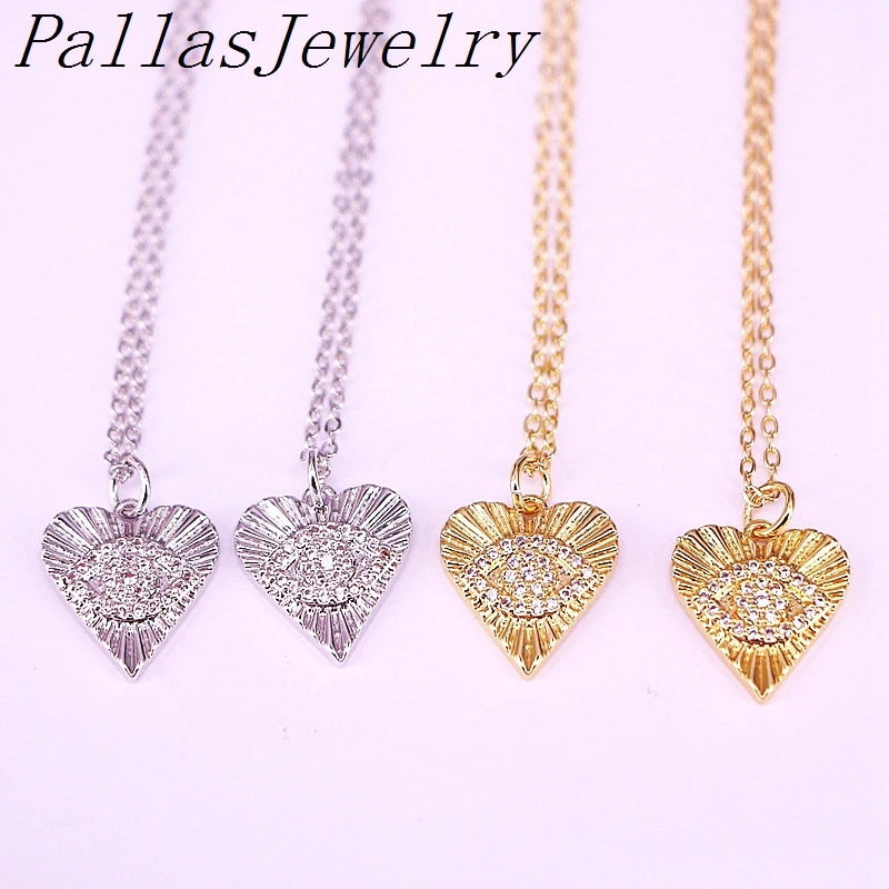 

Ожерелья с кулоном в форме сердца, с фианитами, 10 шт.