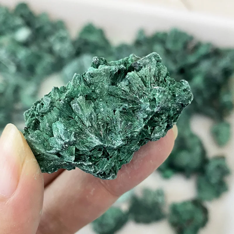 

Natural Green Malachite Rock Specimens Raw Mineral Healing Crystal Fibrous Malachite Rough For Decoration 1PCS