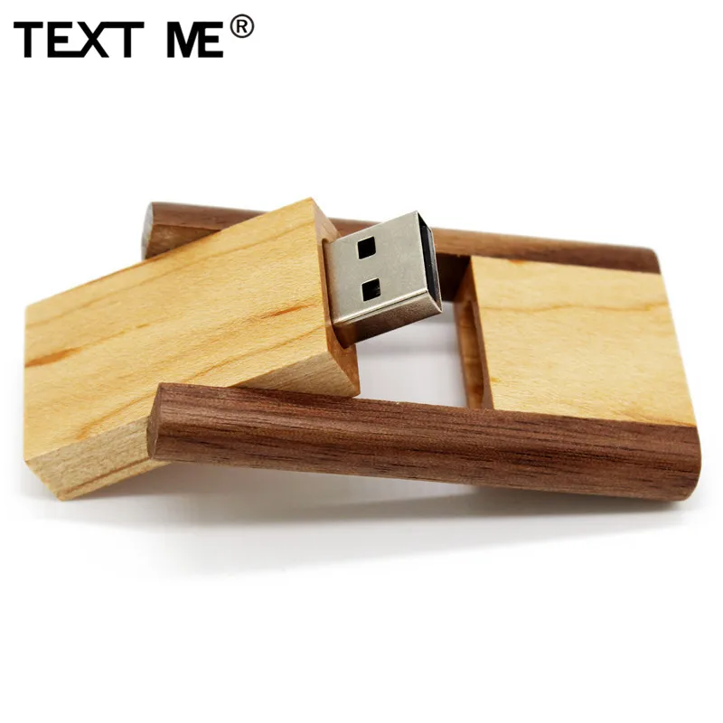 Usb флеш накопитель TEXT ME из карбонизированного бамбука с принтом логотипа usb 2 0 4 ГБ