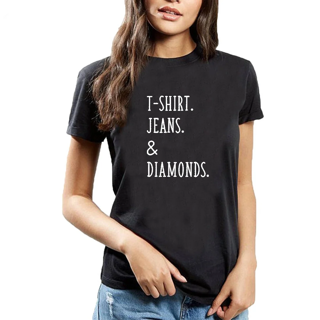 Женские футболки с коротким рукавом летние круглым вырезом из хлопка черные и