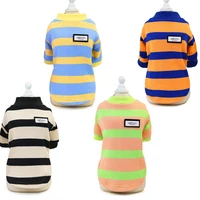 candy color strips pet sweatshirt puppy cat tshirt o neck short sleeve knitted sweater hoodie for small dogs chihuahua outfit xl