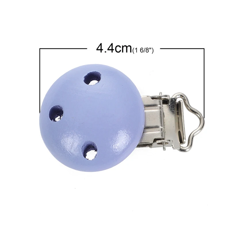 LF Purple Wooden Metal Baby Pacifier Clip Solid Color Holders Cute Infant Soother Clasps Accessories Diy Tool 5Pcs | Дом и сад