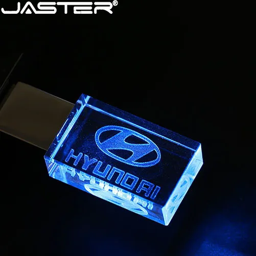modern Hyundai crystal + metal USB flash drive pendrive 4GB 8GB 16GB 32GB 64GB External Storage memory stick u disk | Компьютеры и