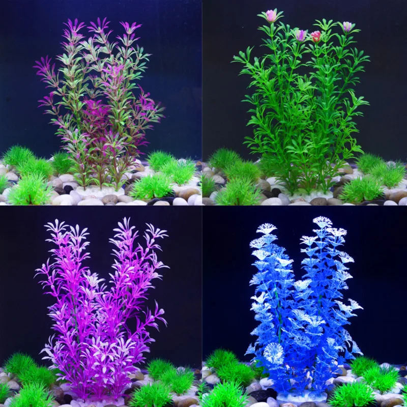 Colourful Artificial Plastic Simulation Water Plant Grass Aquarium Decorations Plants Fish Tank Ornament Decor Accessories | Дом и сад