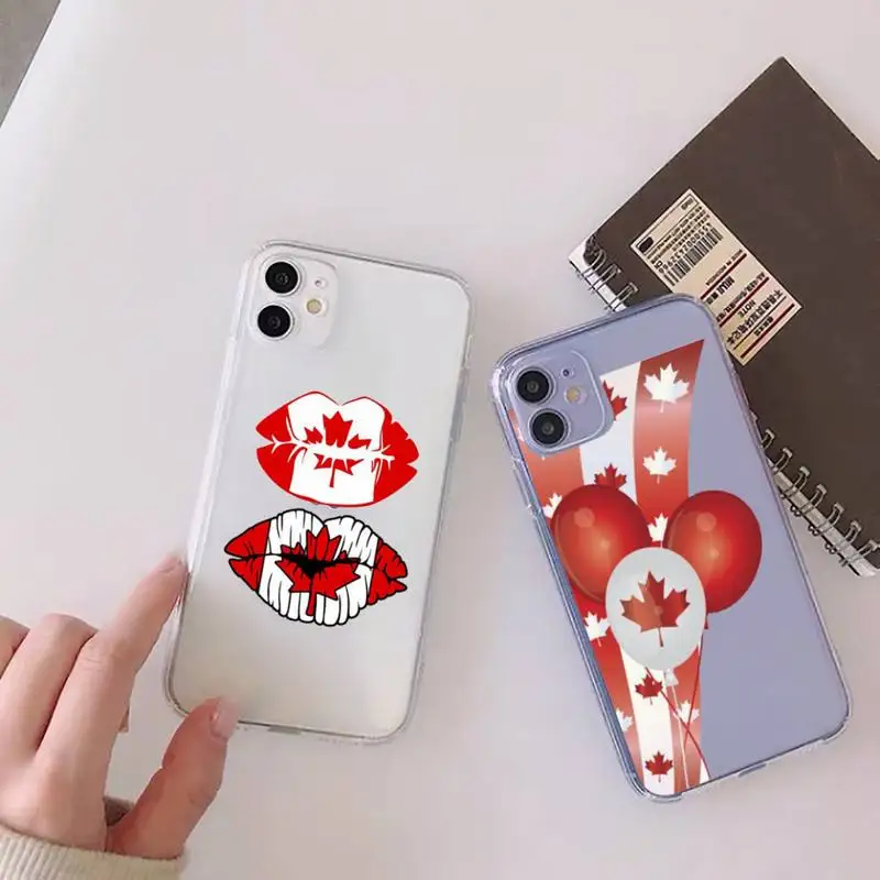 

Canadian flag Phone Case Clear Transparent for iPhone 11 12 13 mini pro XS MAX 8 7 6 6S Plus X 5S SE XR 2020