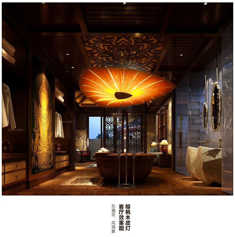 Деревянный шпон Юго-Восточная Азия светодиодная Подвесная лампа подвесной